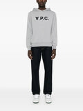 A.P.C. flocked-logo cotton hoodie