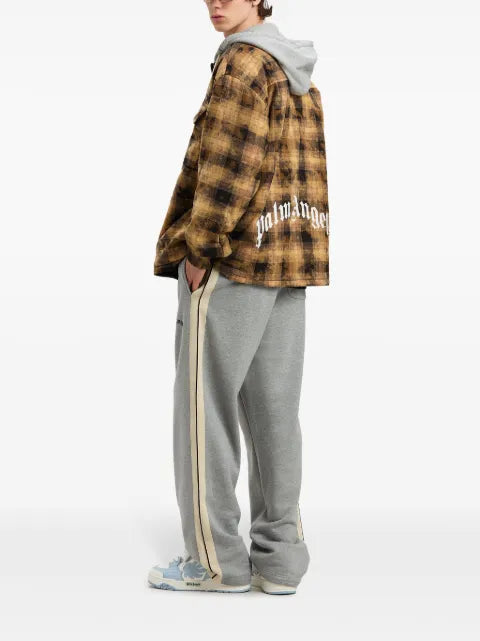 Palm Angels checkered zip-fastened hoodie
