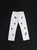 Chrome Hearts White Cross Patch Jeans