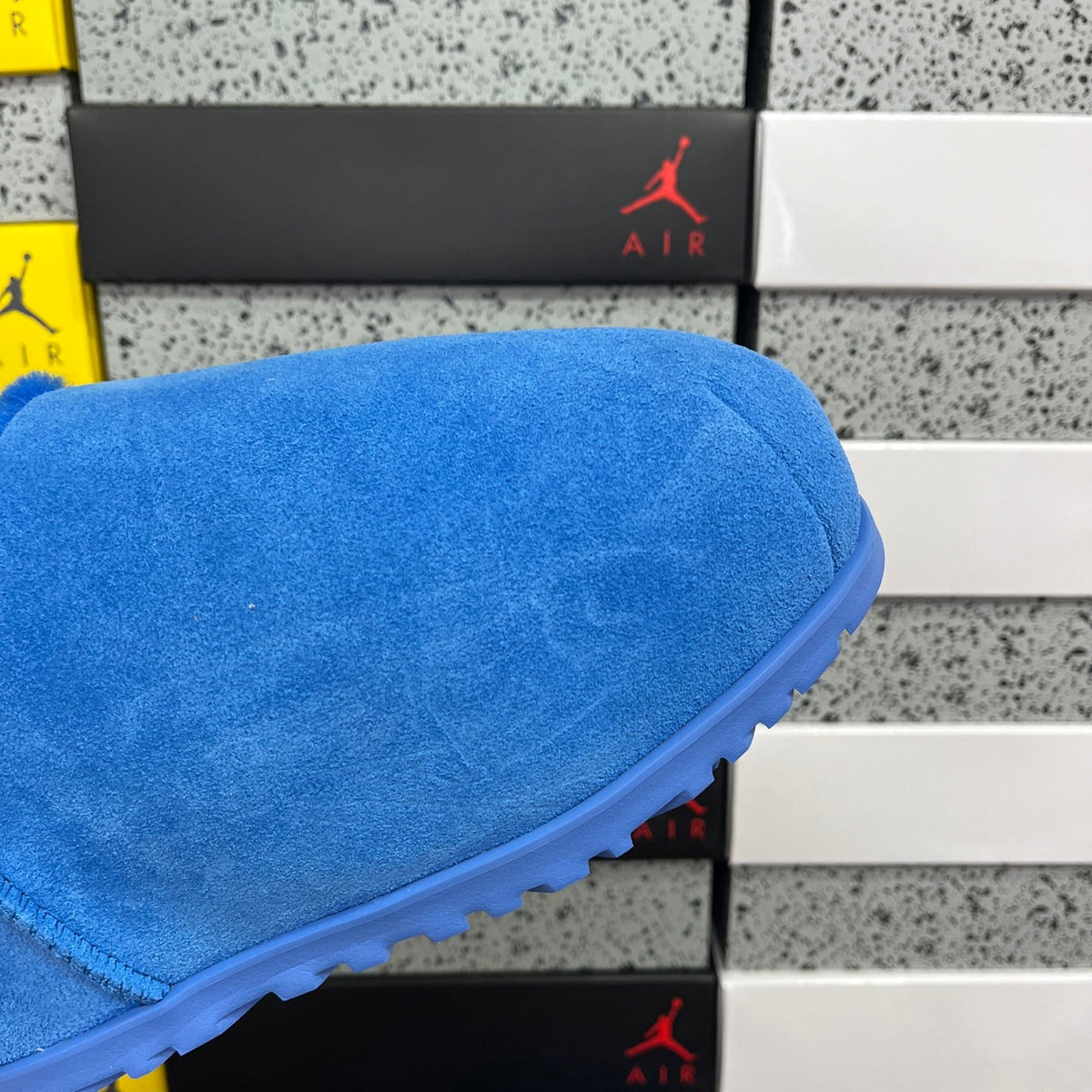 UGG Classic Ultra Mini Boot – Suede Ankle Boot with Tonal Blue Shearling Lining, Embossed UGG Logo & Blue Lug Sole in Royal Blue