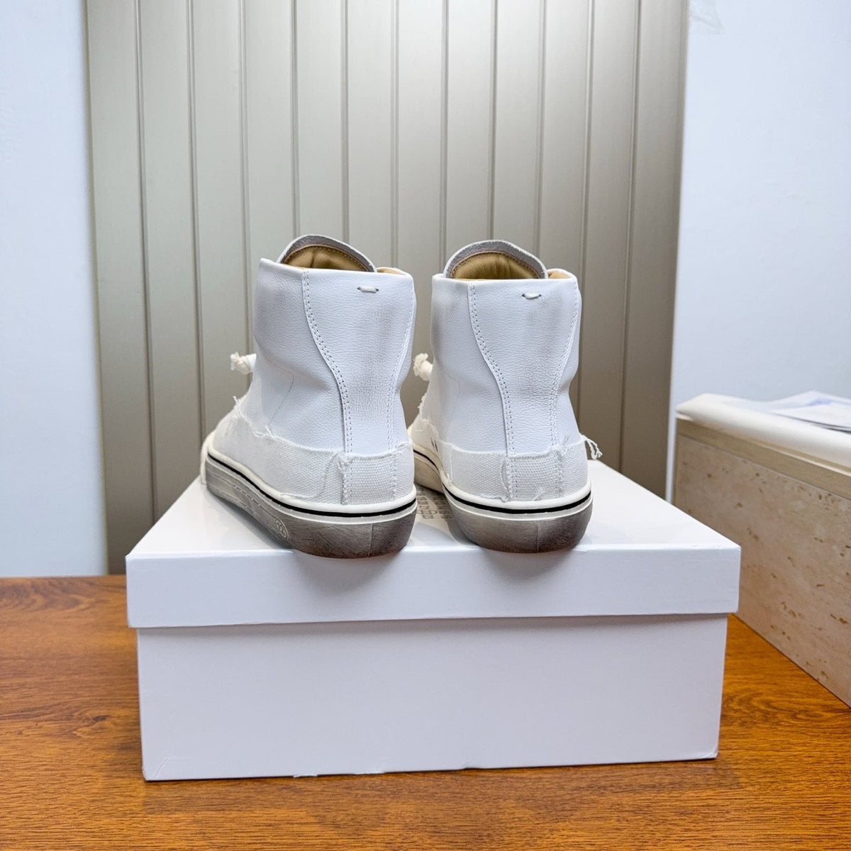 Maison Margiela White High-Top Lace-Up Sneakers